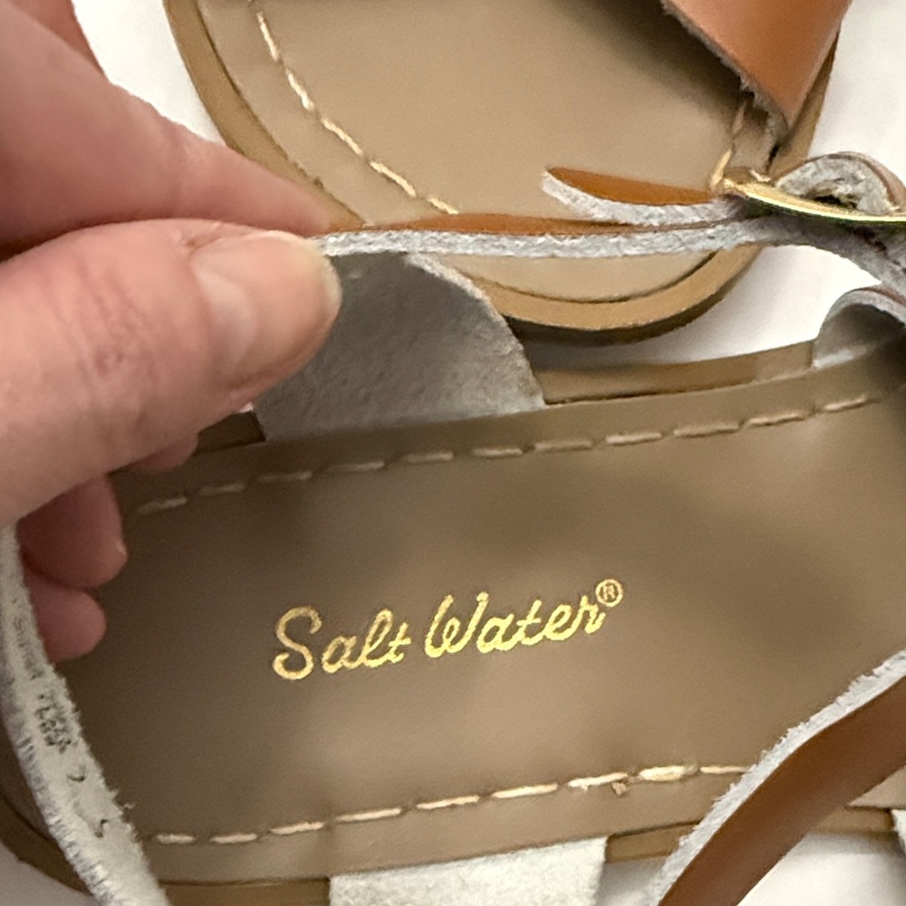 Salt Water Sandals by Hoy Tan Brown Crisscross Leather Sandals - Picture 2 of 8
